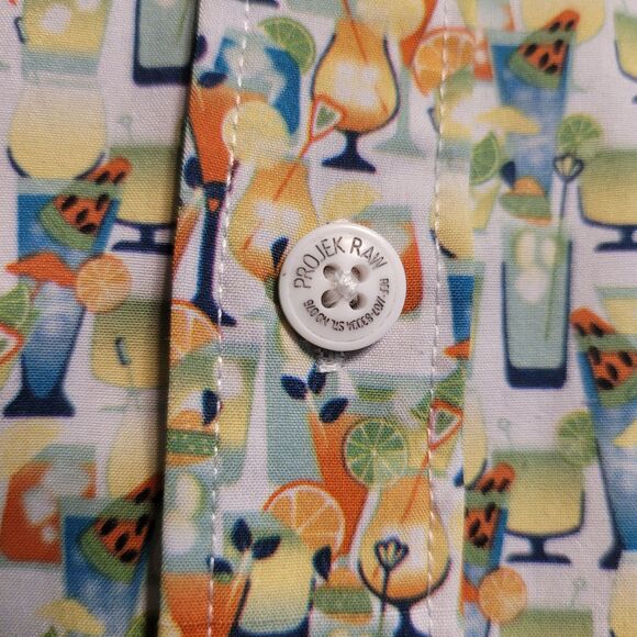 Projek Raw XL Mens Shirt Short Sleeve Hawaiian Cocktail Drink Tropical Theme EUC - Picture 4 of 8